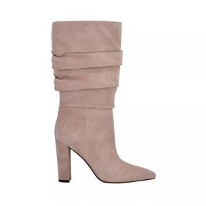 Marc Fisher Gomer Pointed Toe Mid-Calf Taupe Suede Boots New!